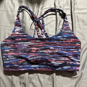 Lululemon Athletica Red and Blue Sports Bra Racerback Design